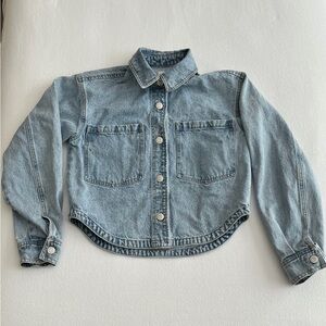 Z Supply Light Wash Denim Button-Up Shirt Jacket